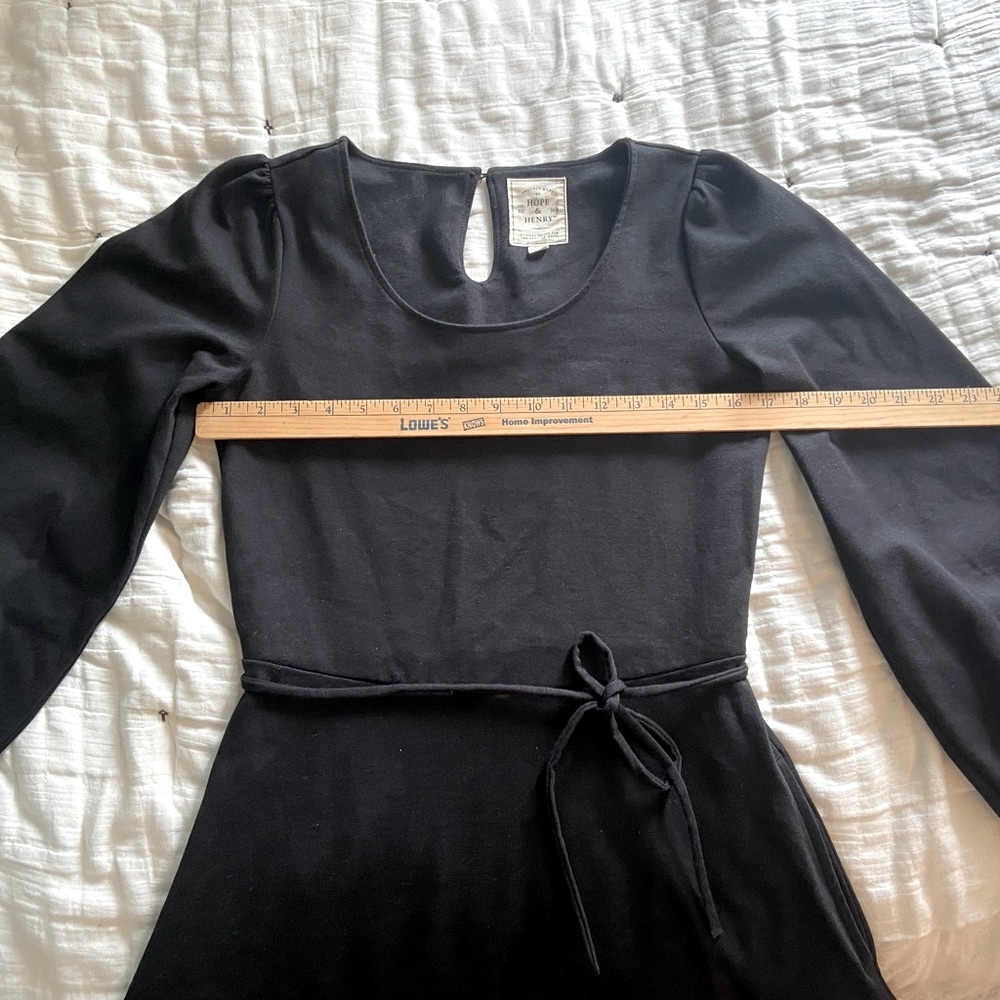 Hope & Henry Women’s Black Long-sleeve Dress. Organic Cotton, Maternity Friendly - Picture 10 of 14